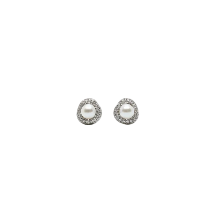 Pearl Halo Studs
