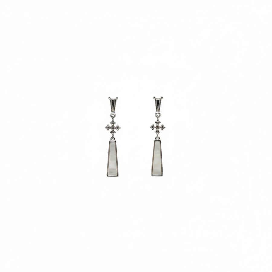 Mother of Pearl Cross Earrings